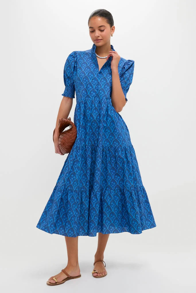 Navy & Cerulean Floral Bennett Maxi Dress