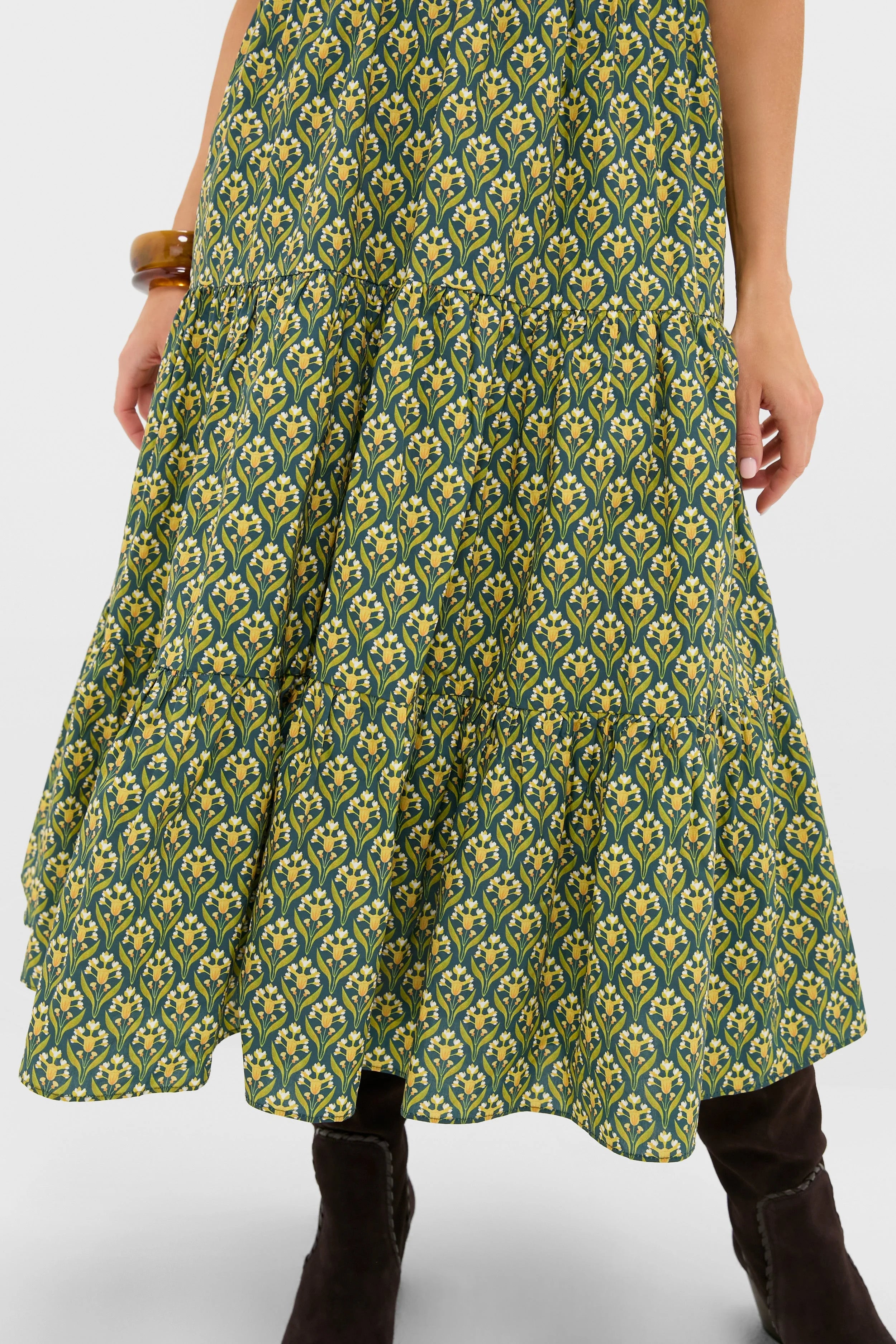 Forest Green Floral Bennett Maxi Dress