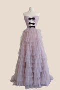 Keyholes Polka Dots A-line Ruffle Gown