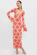 Pink Retro Radiance Diana Bell Maxi Dress