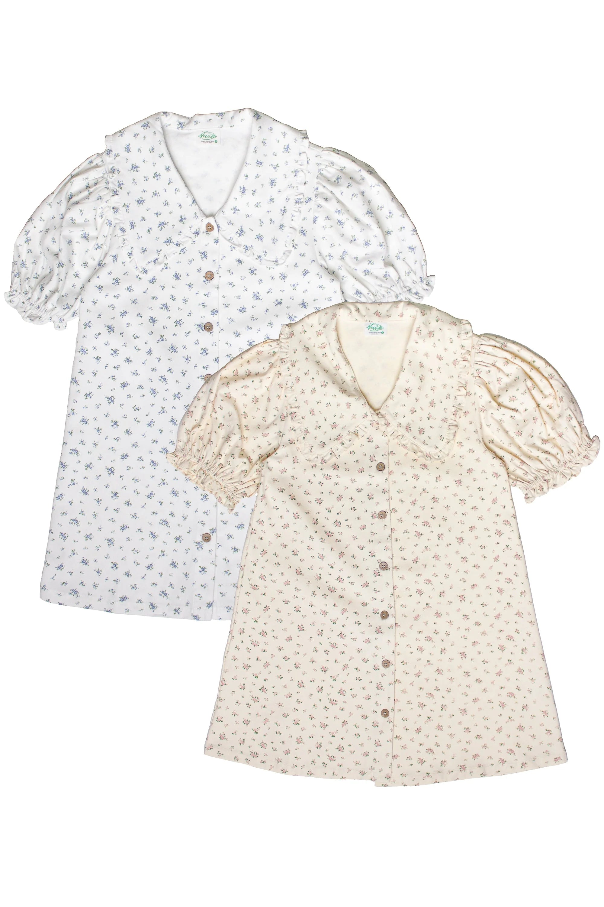 Floral Peter Pan Collar Denim Dress