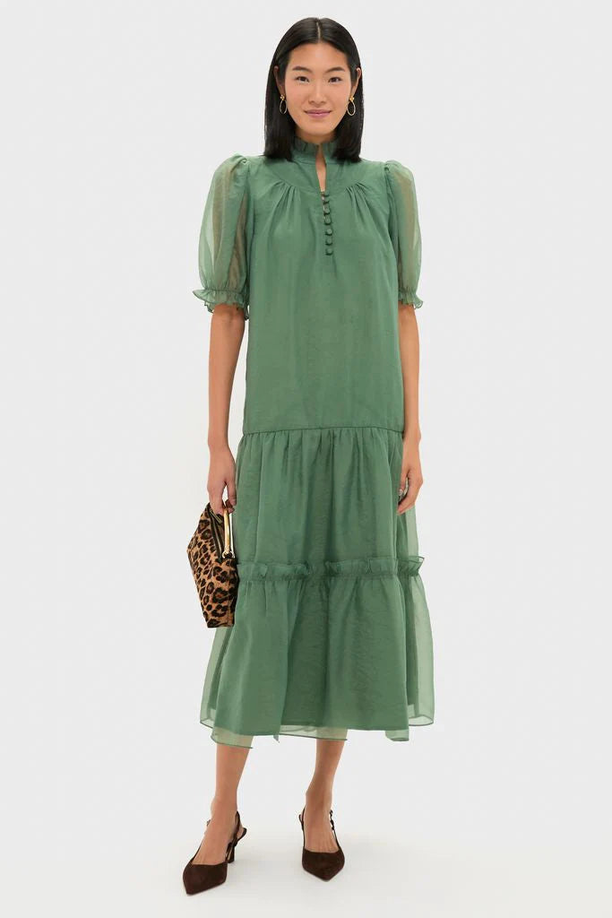 Green Chiffon Selena Maxi Dress