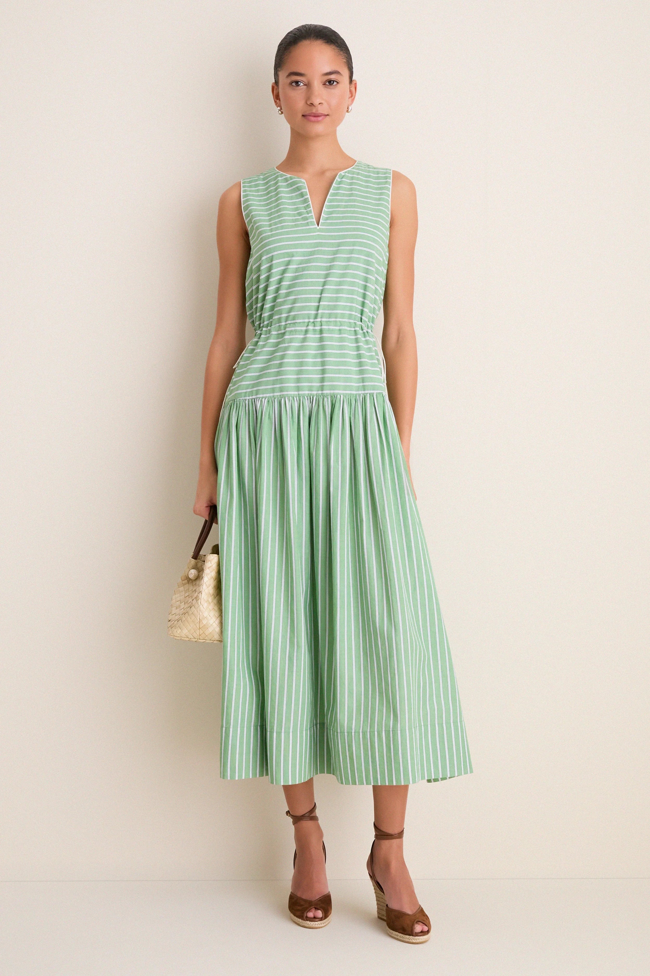 Green Stripe Charlotte Dress