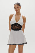 Audrey Satin Mini Dress - Soft Sand