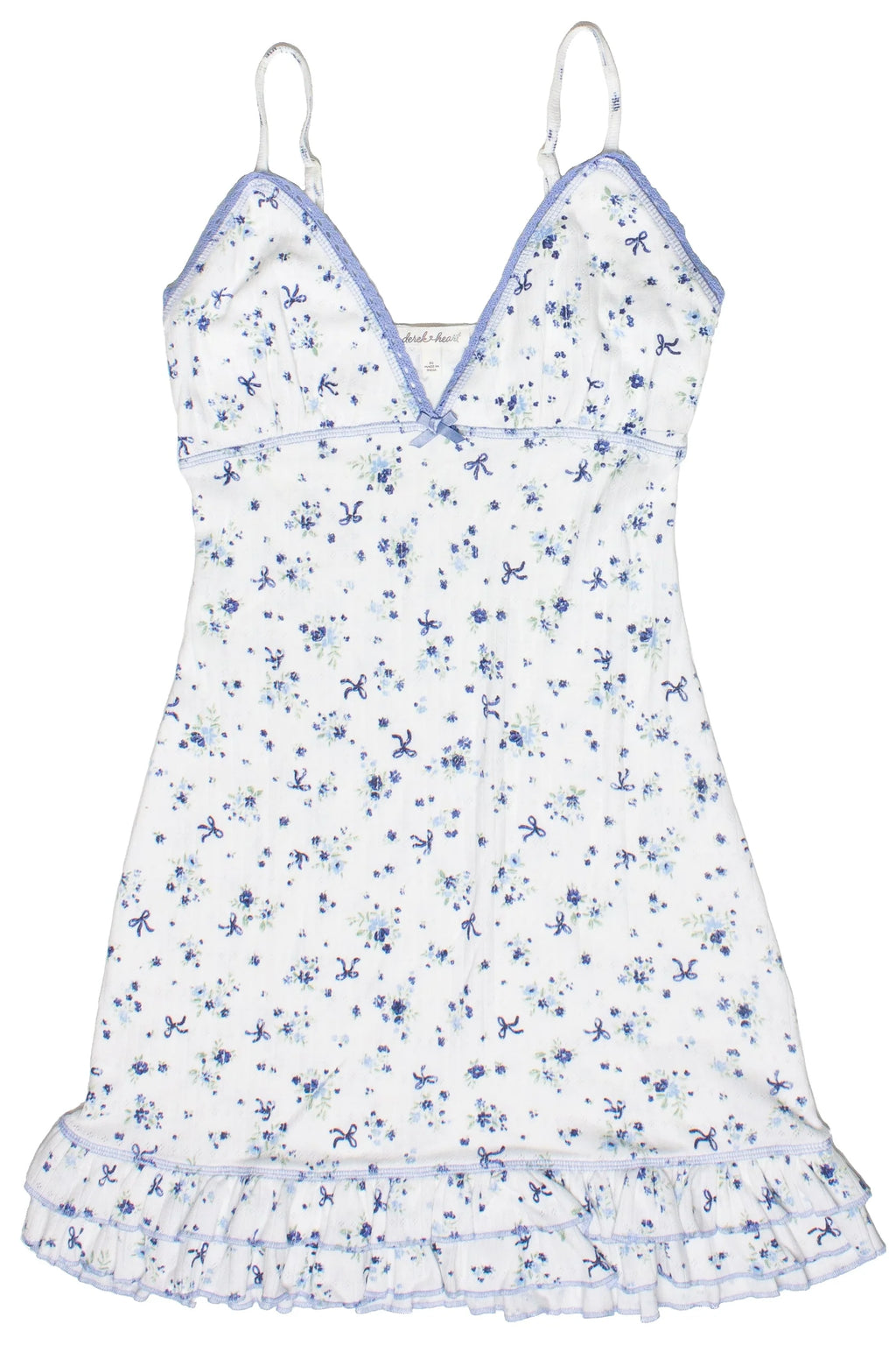 Pointelle Lace Trim Floral Dress