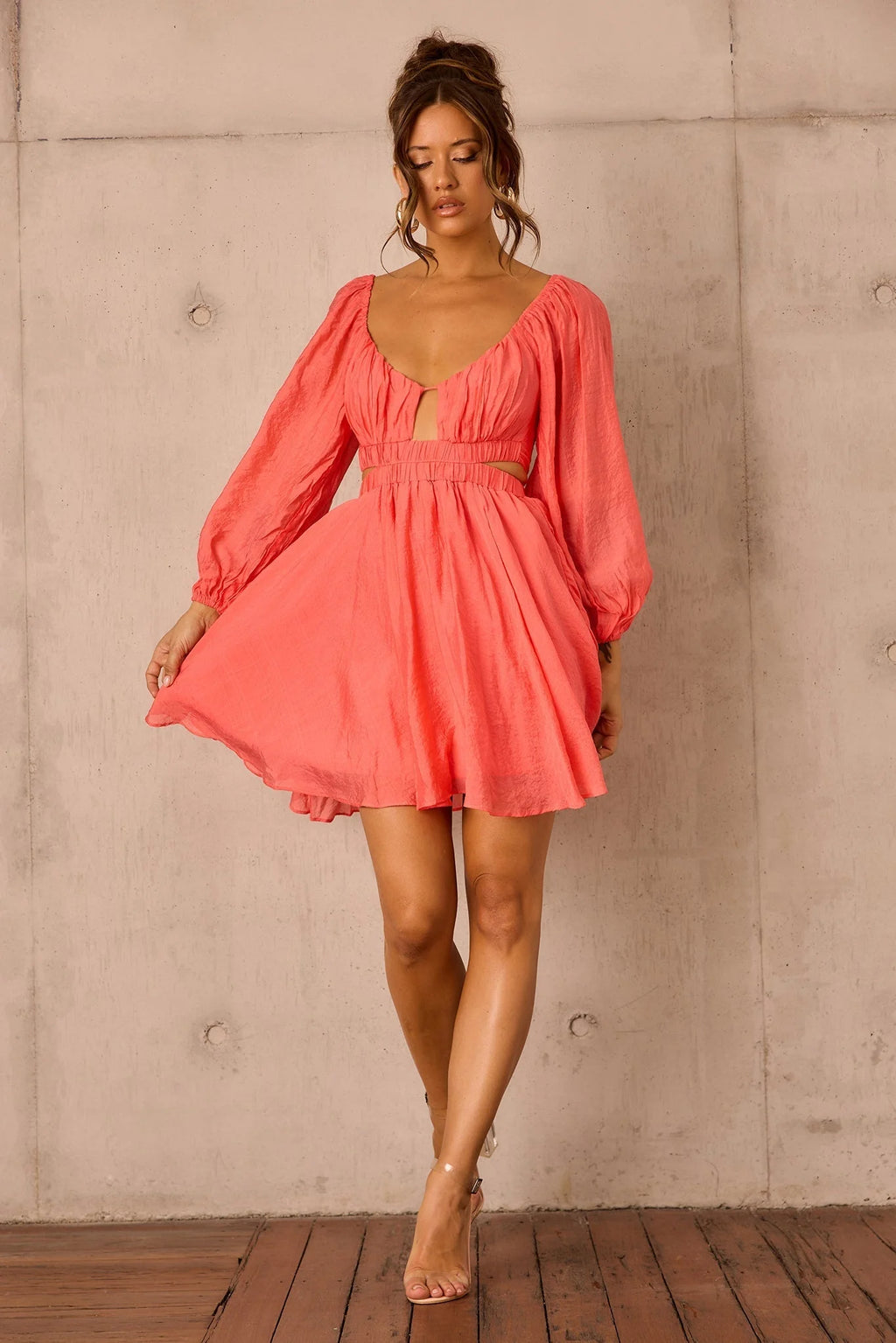 Like Honey Mini Dress - Coral