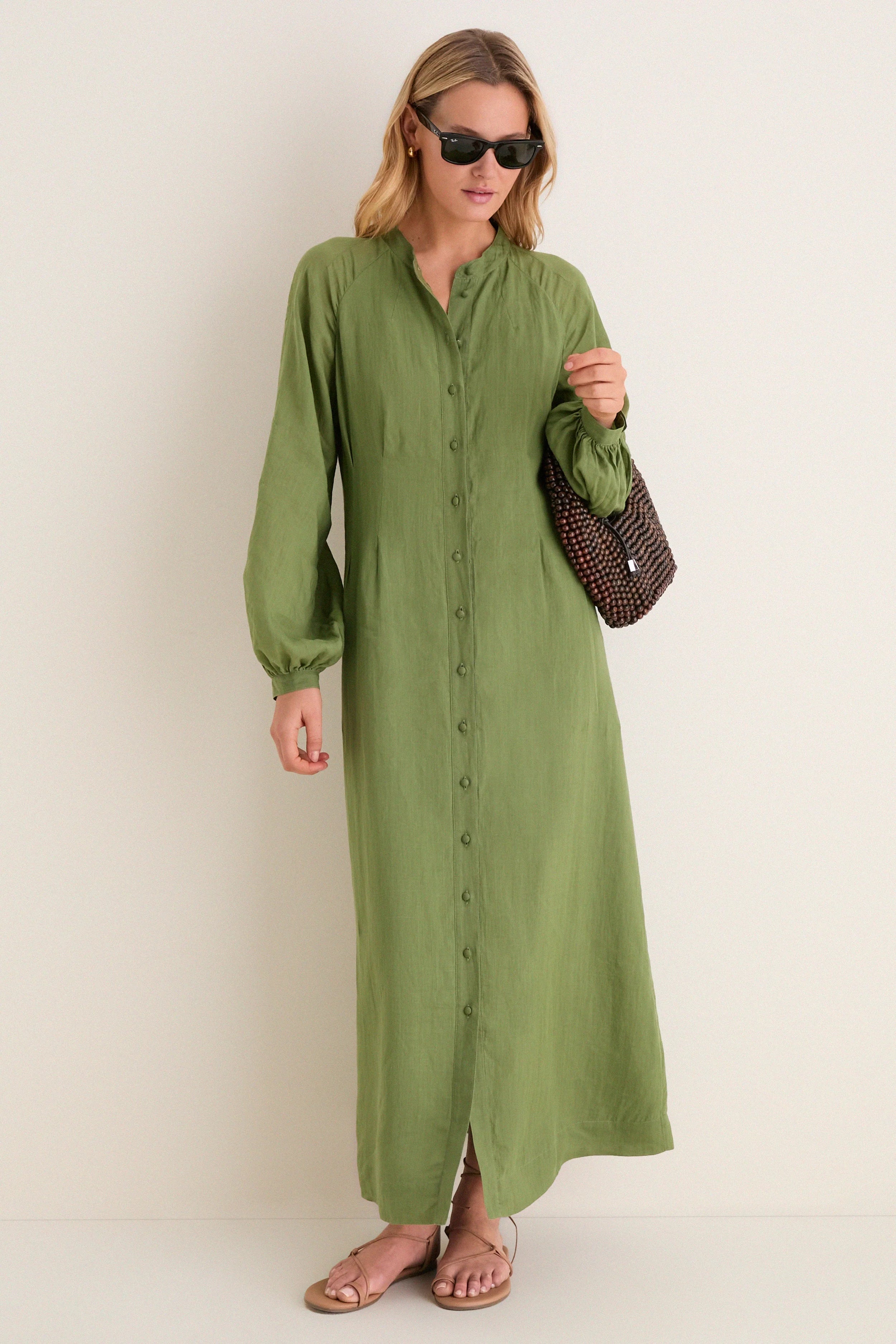Cedar Green Button Down Granier Dress