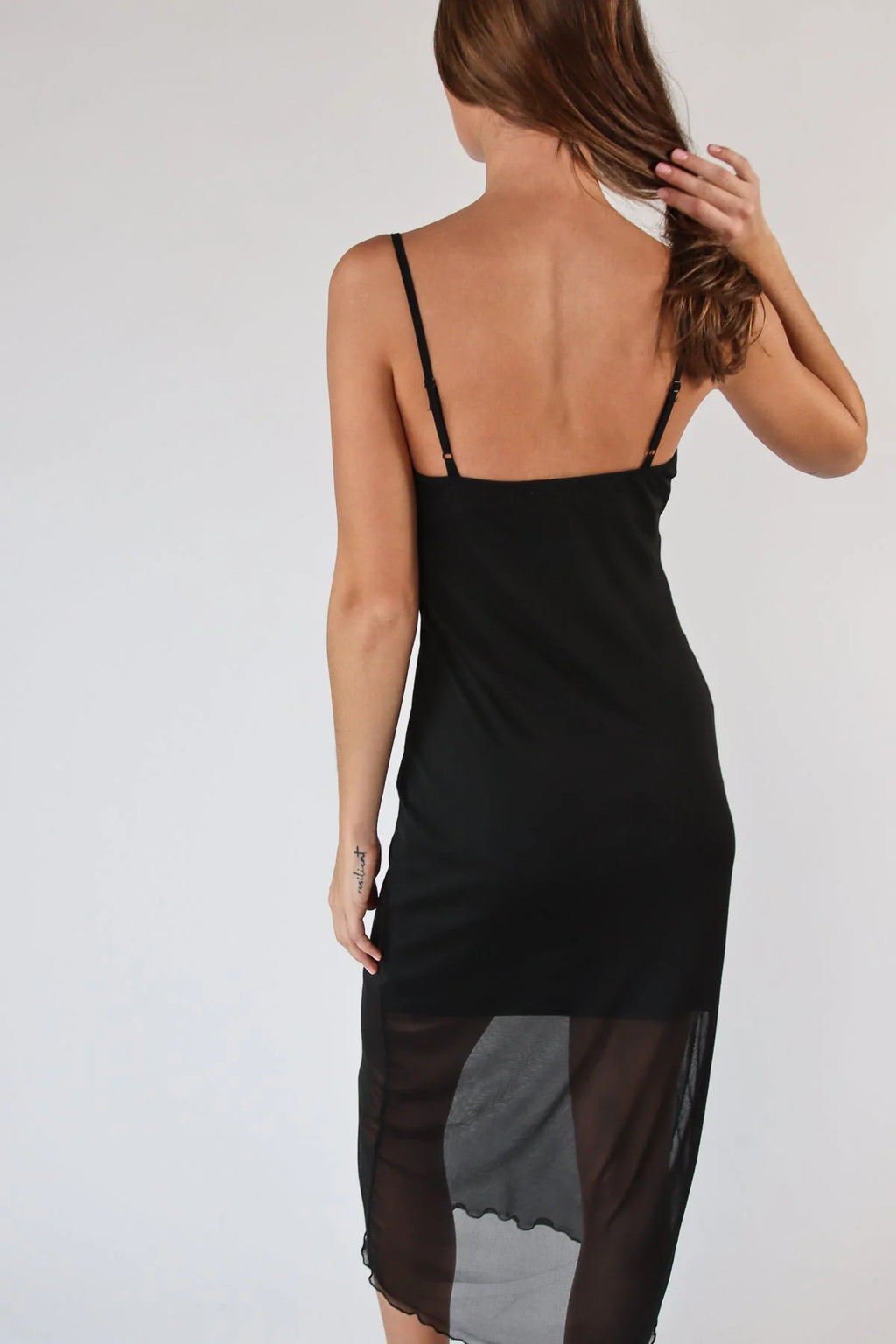 Mesh Cami Tea Length Dress