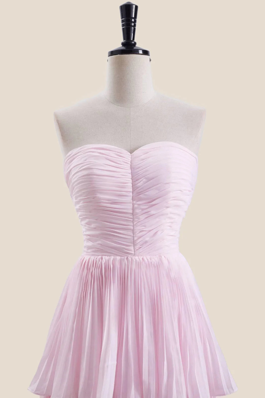 Strapless Lavender Pleated Tiered Long Party Dress