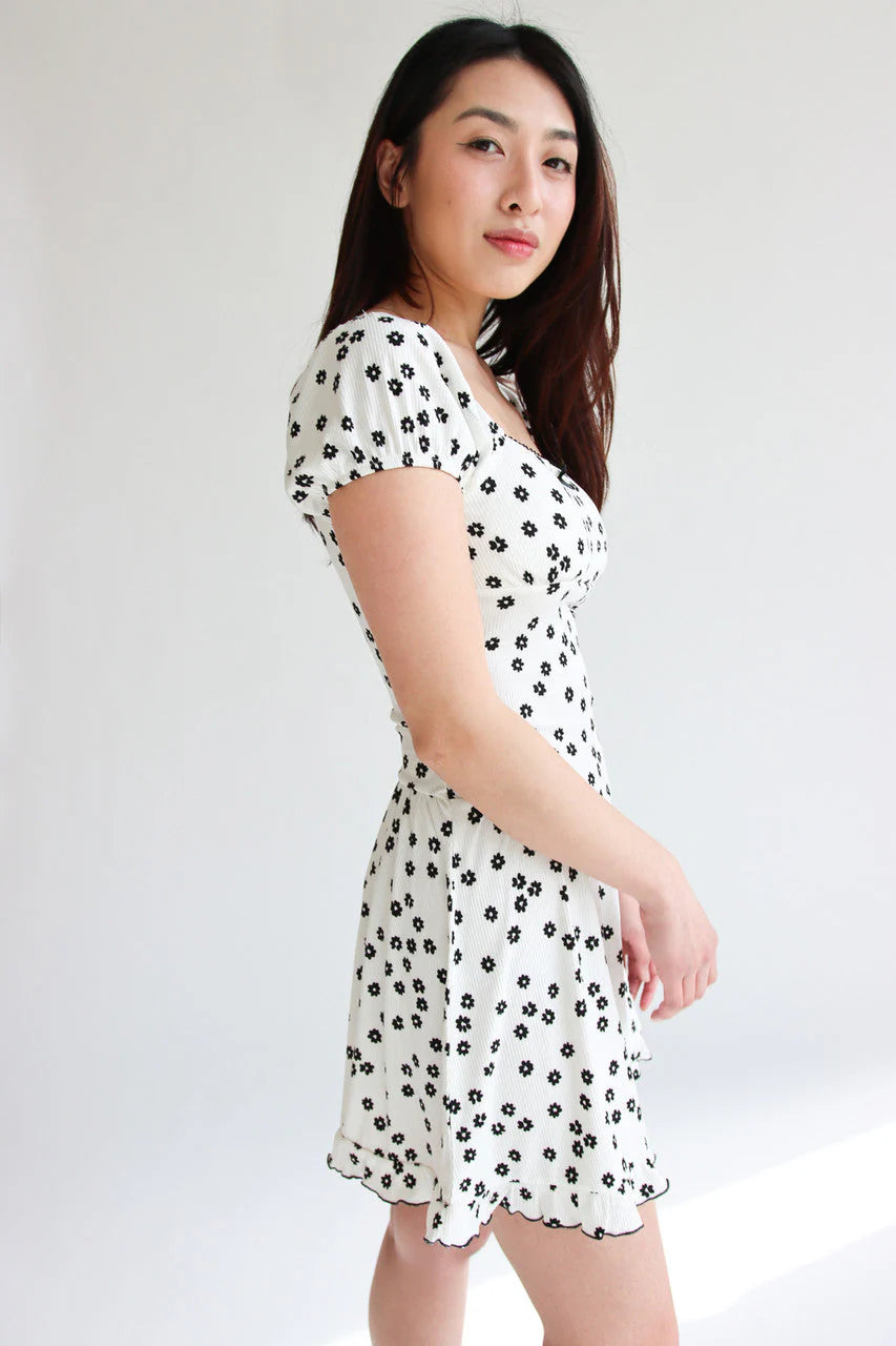 Floral Print Drop Waist Dress