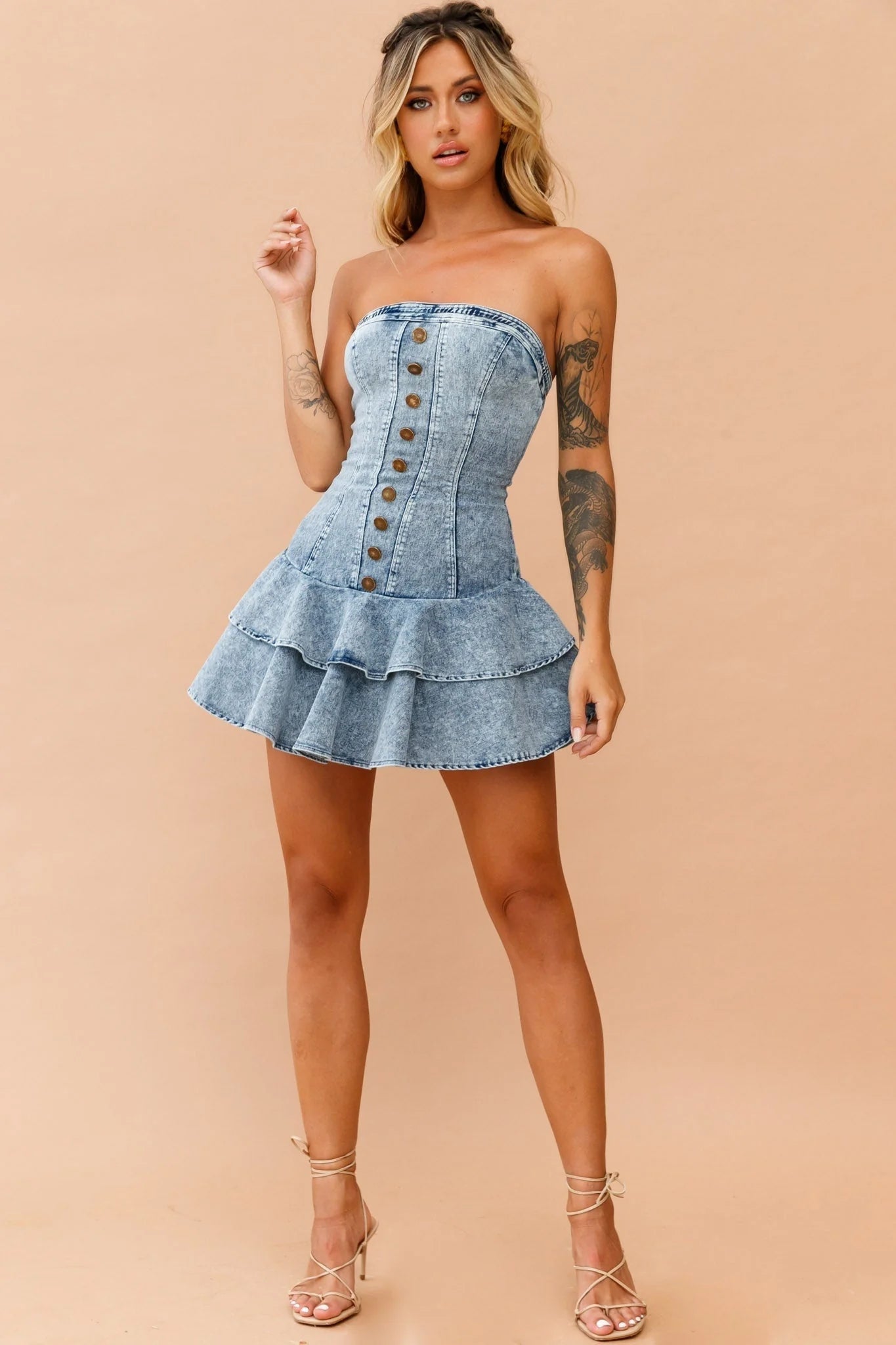 Love Games Dress - Washed Blue