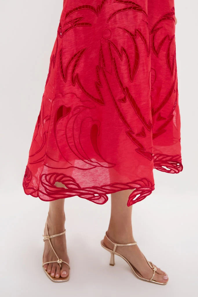 Scarlet Aubrey Applique Shirt Midi Dress