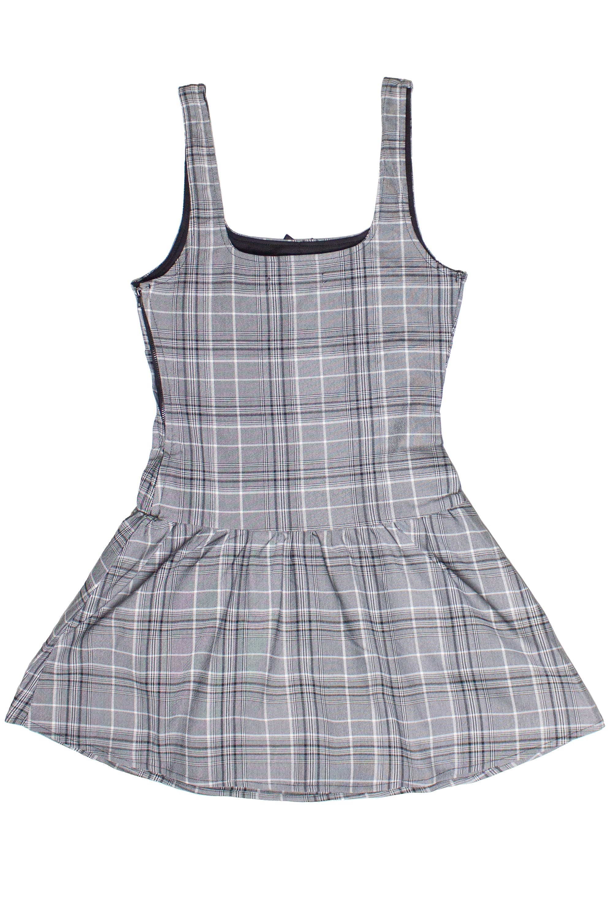 Drop Waist Plaid Mini Skort Dress