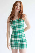 Green Plaid Mini Dress