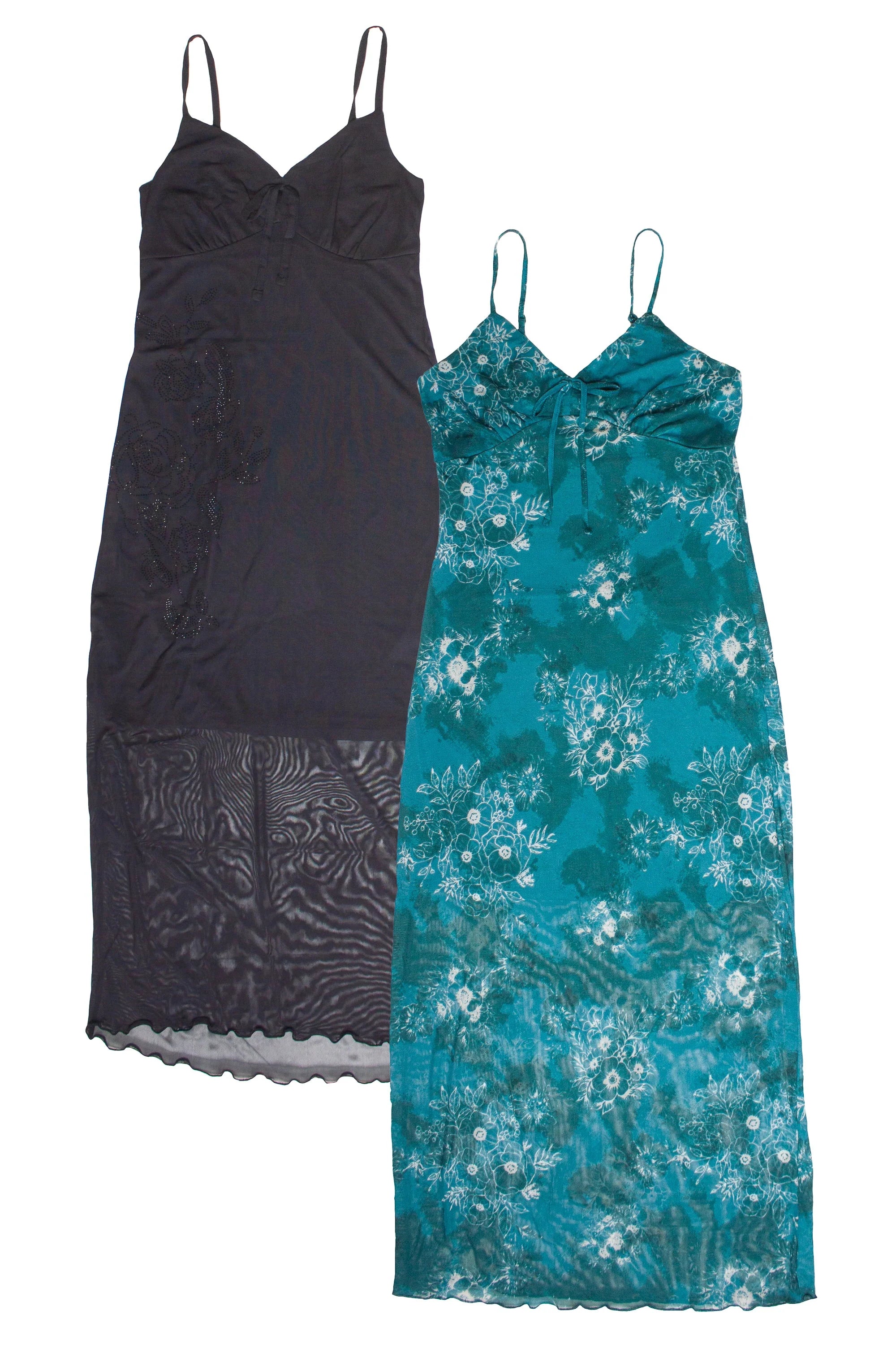 Mesh Cami Tea Length Dress