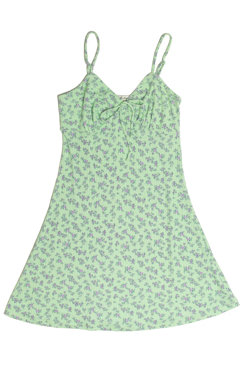 Green Floral Mini Dress