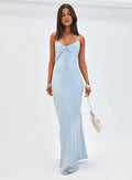 Linger Bias Cut Maxi Dress Blue