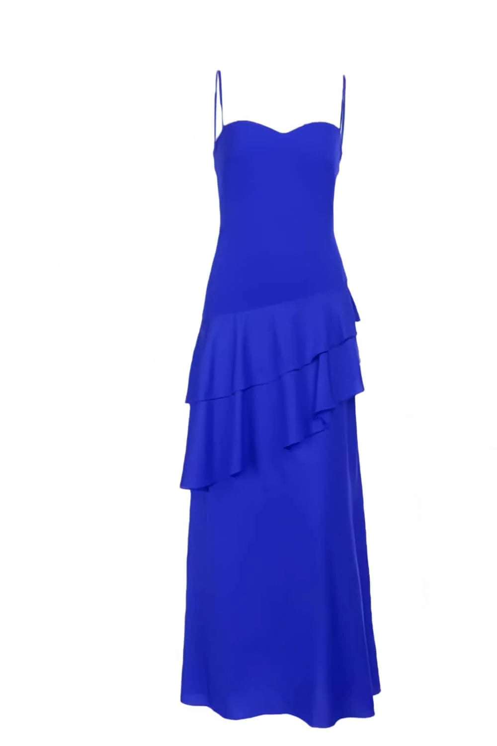 Light Blue Chiffon Tiered Maxi Dress