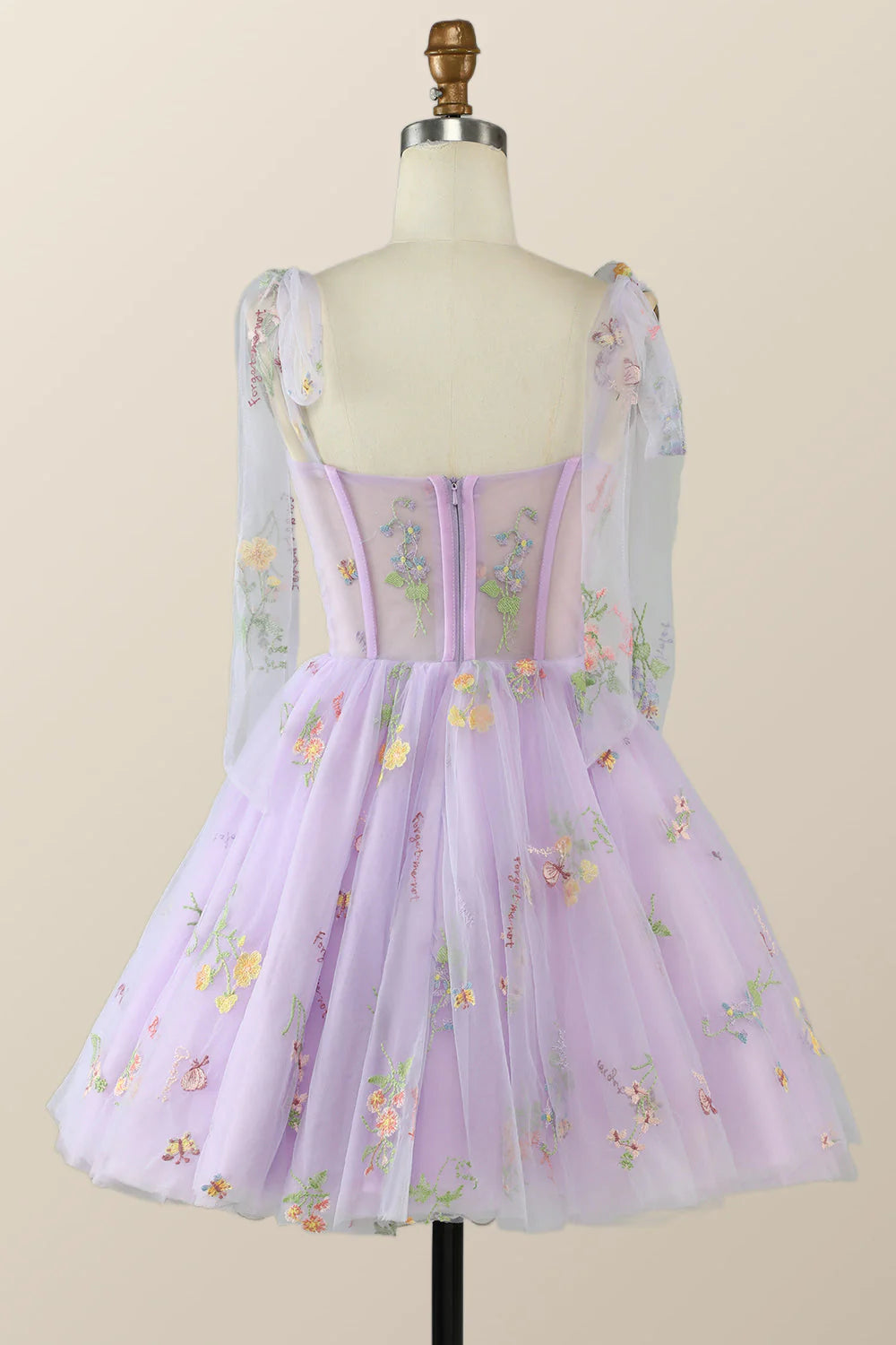Lavender Floral Corset A-line Princess Dress