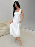 Forever Loved Panelled Midi Dress White