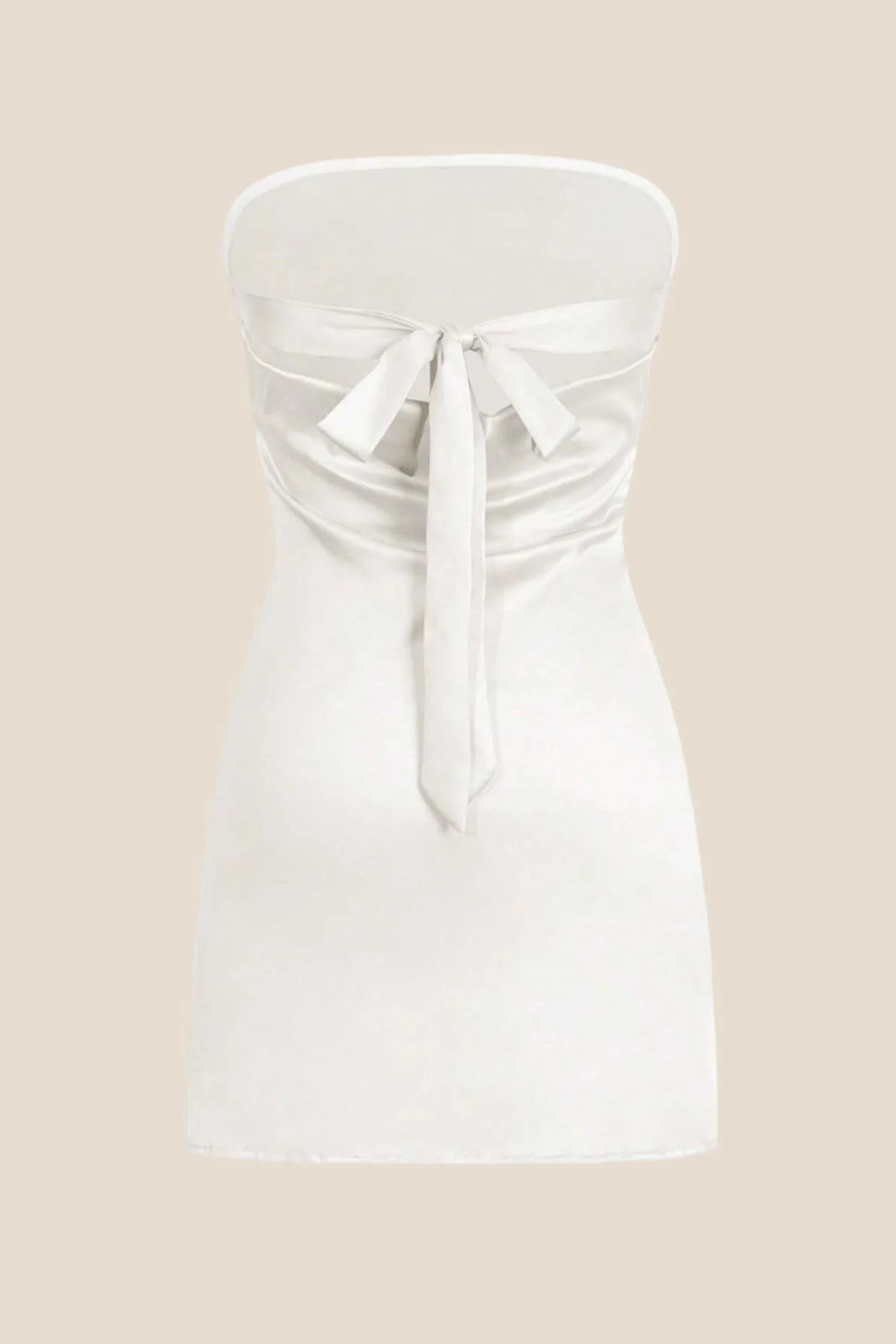 Strapless Pink Back Tie Short Dress
