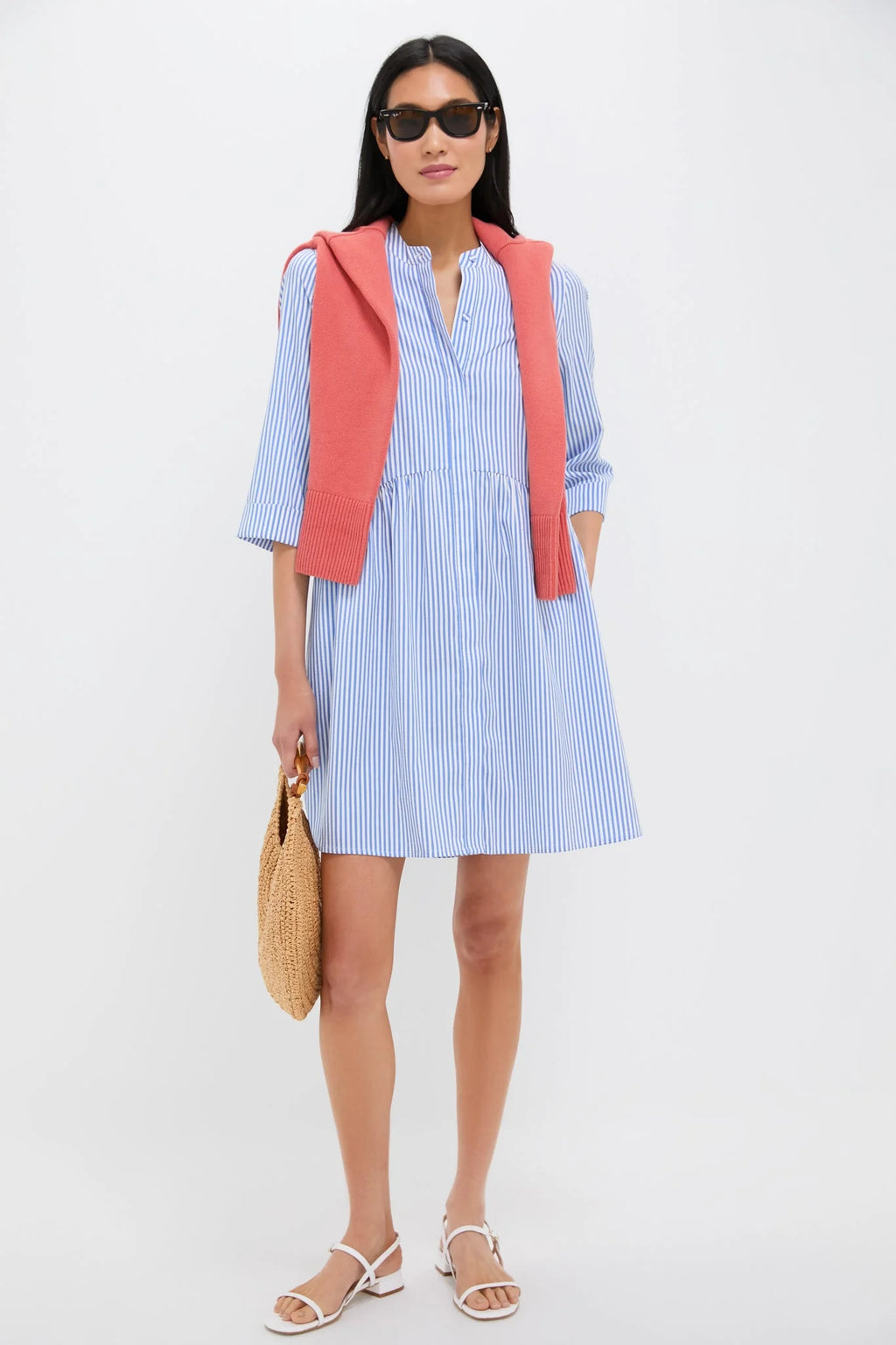 Blue Stripe Royal Shirt Dress