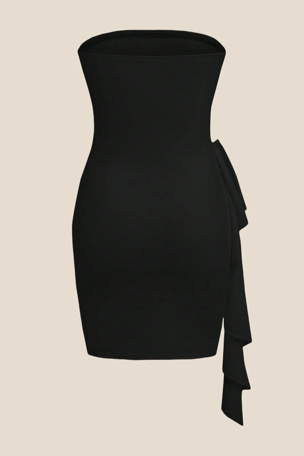 Strapless Red Bodycon Short Dress with Train