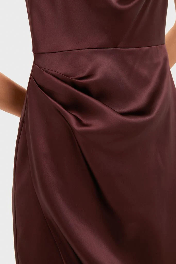 Chocolate Satin Sinclair Dress
