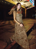 Exquise Strapless Maxi Dress Leopard Sequin