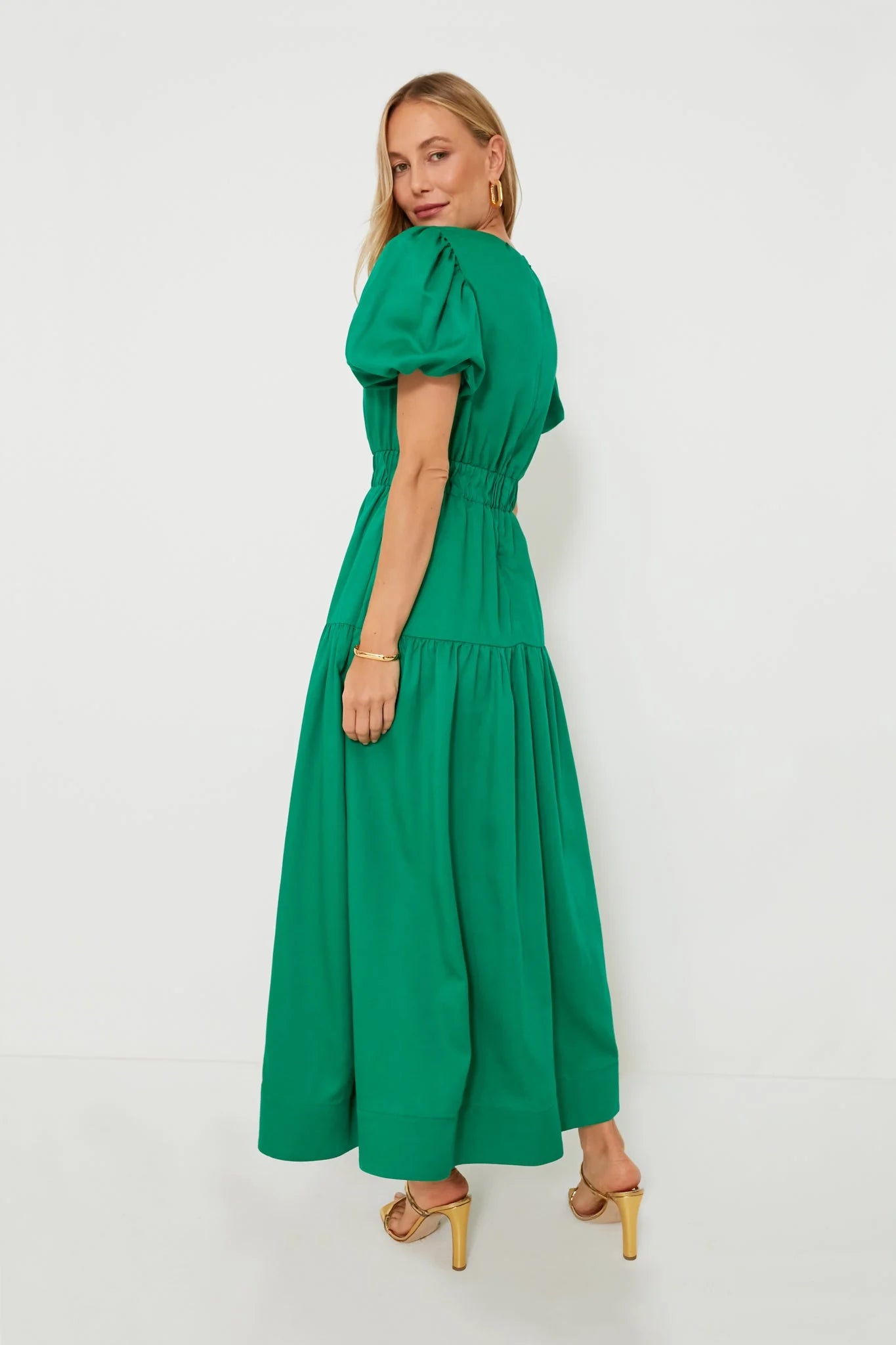Green Puff Sleeve Ginny Maxi Dress