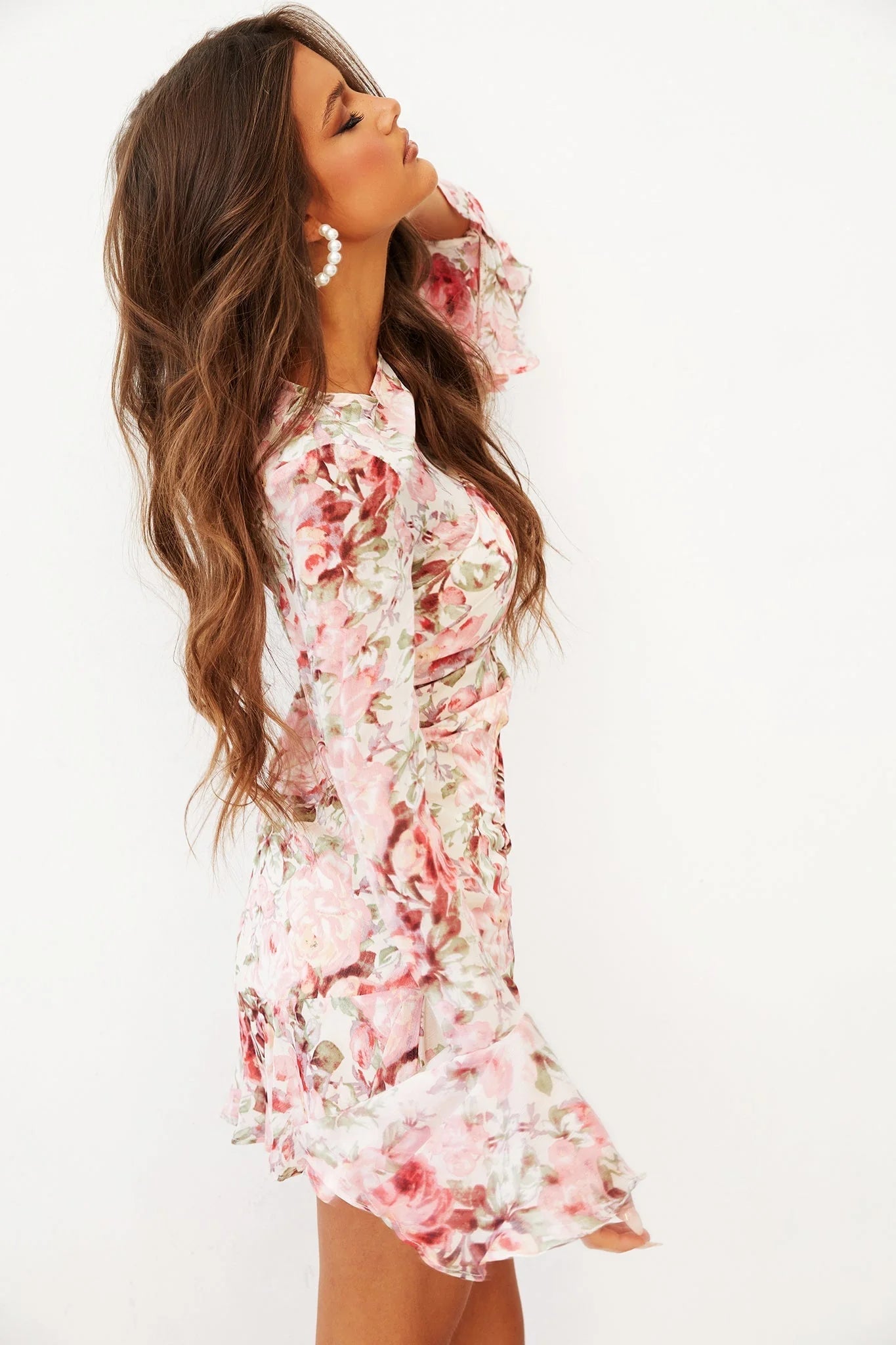 Swerve Mini Dress - Beige Multi