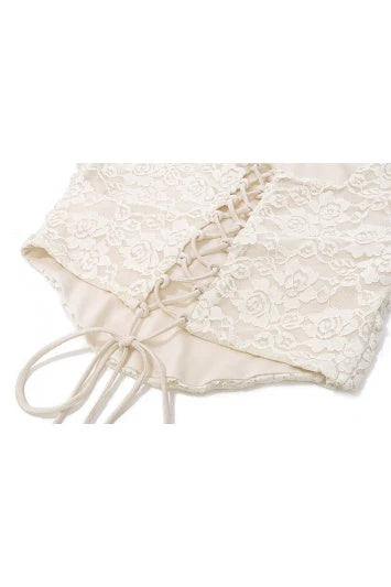 Two Piece Ivory Lace Mermaid Dress