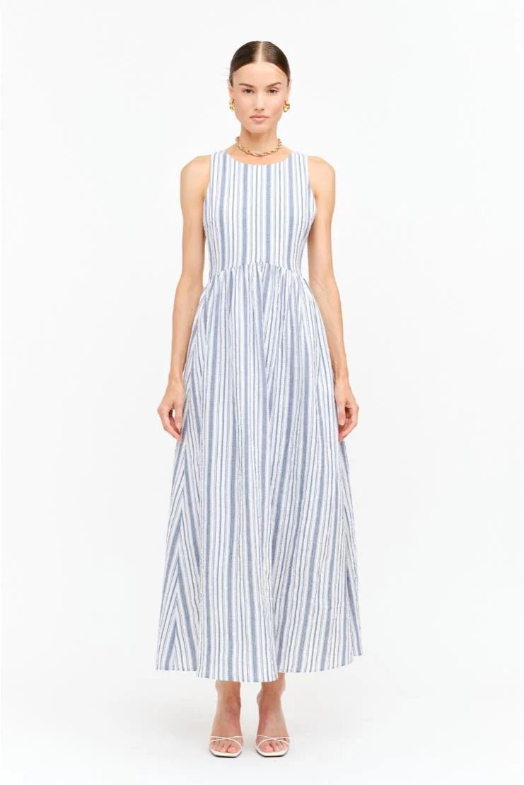 Liz Striped Linen Midi Dress