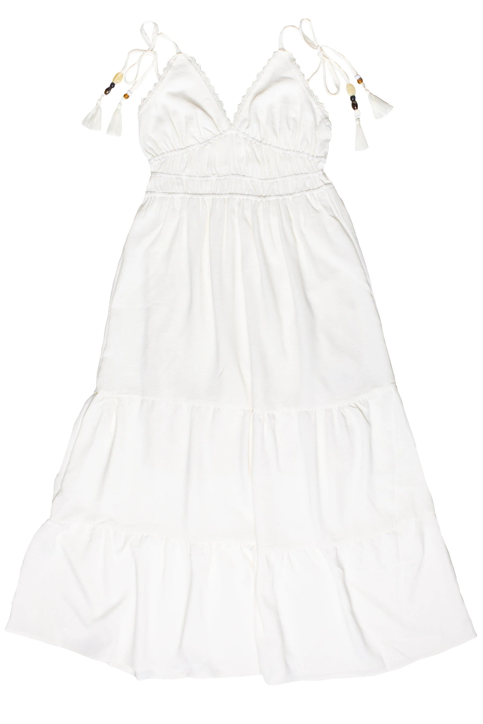 Beaded Tie Straps Maxi Dress