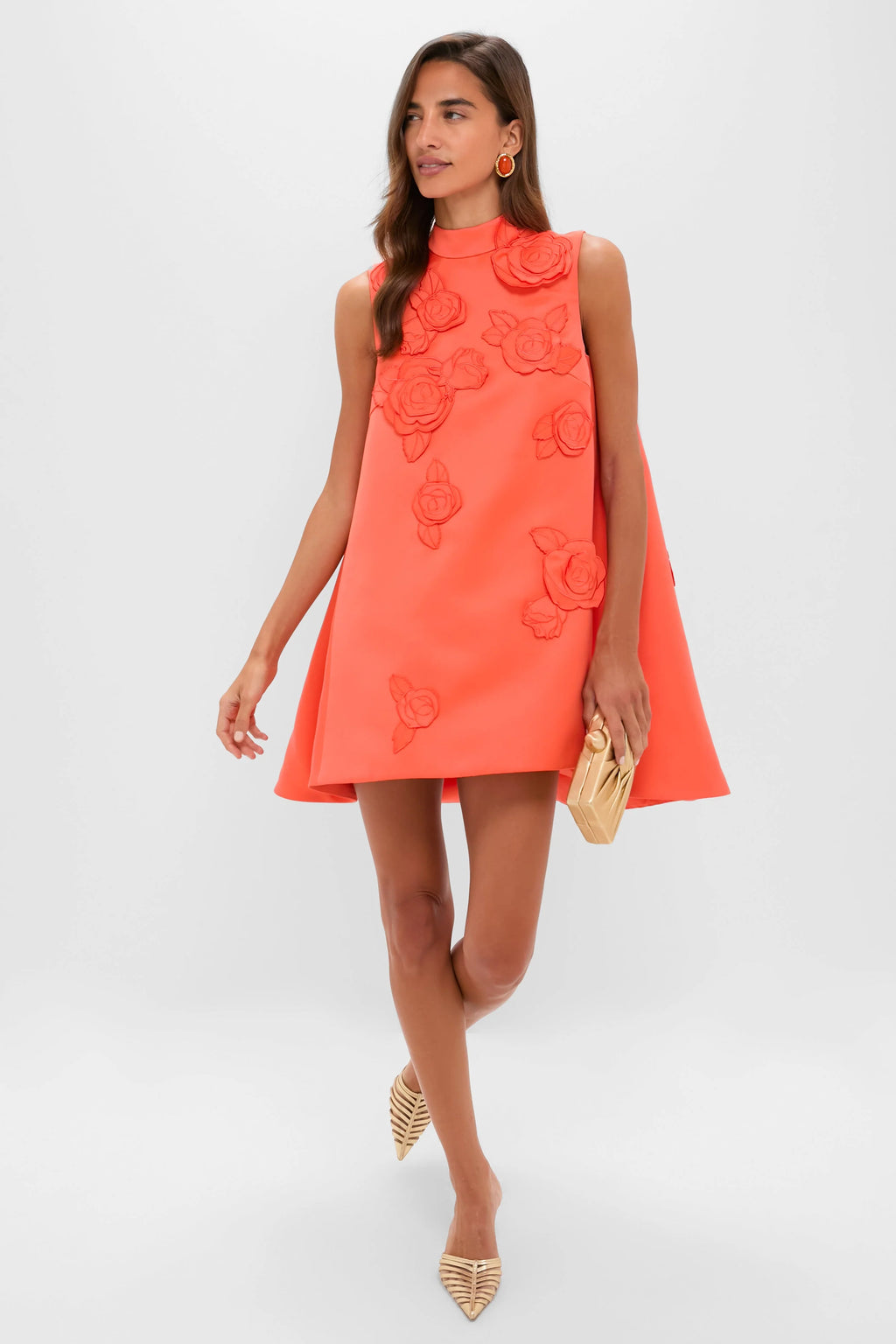 Saffron Fallon Applique Floral Mini Dress