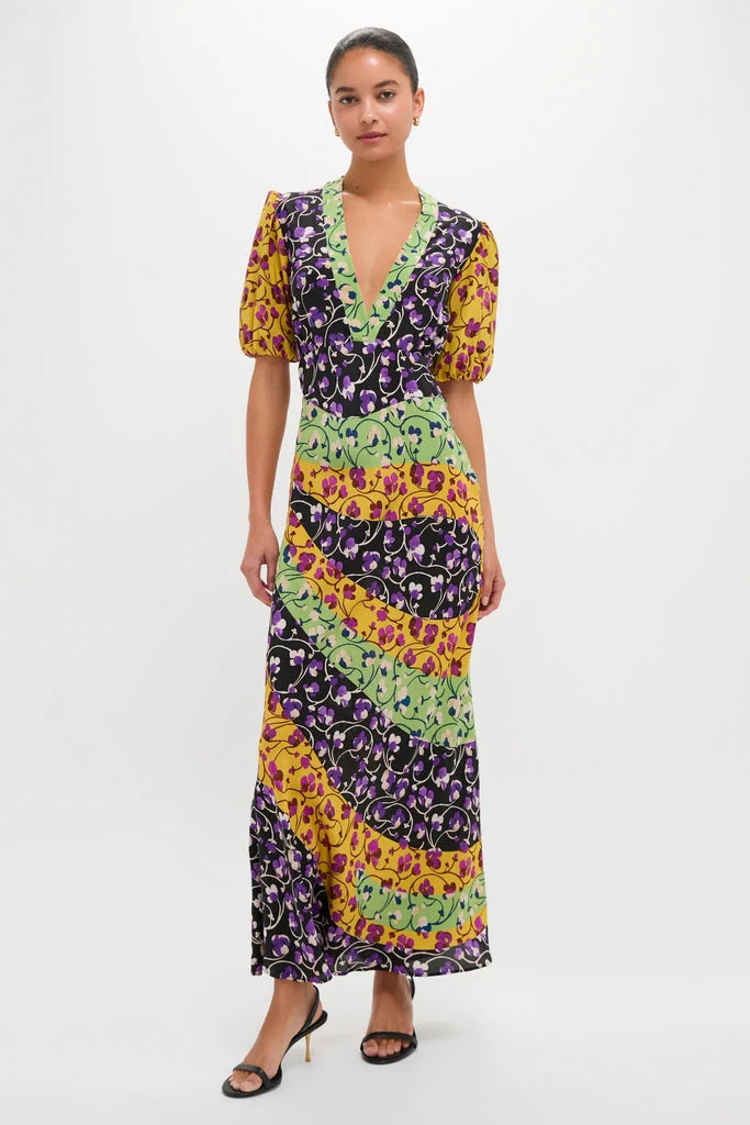 Honeysuckle Tricolor Placee Marlene Dress