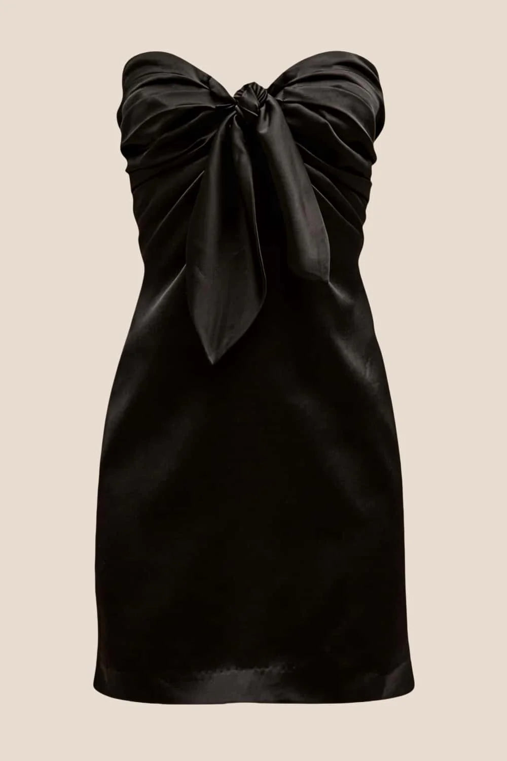 Strapless Navy Blue Tie Front Short Dress