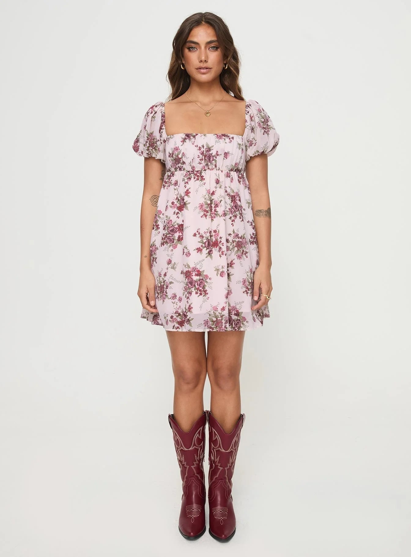 Let's Dance Mini Dress Cream Floral