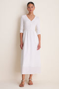 White Mixed Media Lizzie Dress
