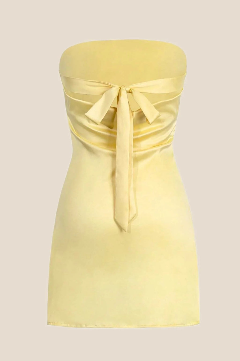 Strapless Pink Back Tie Short Dress