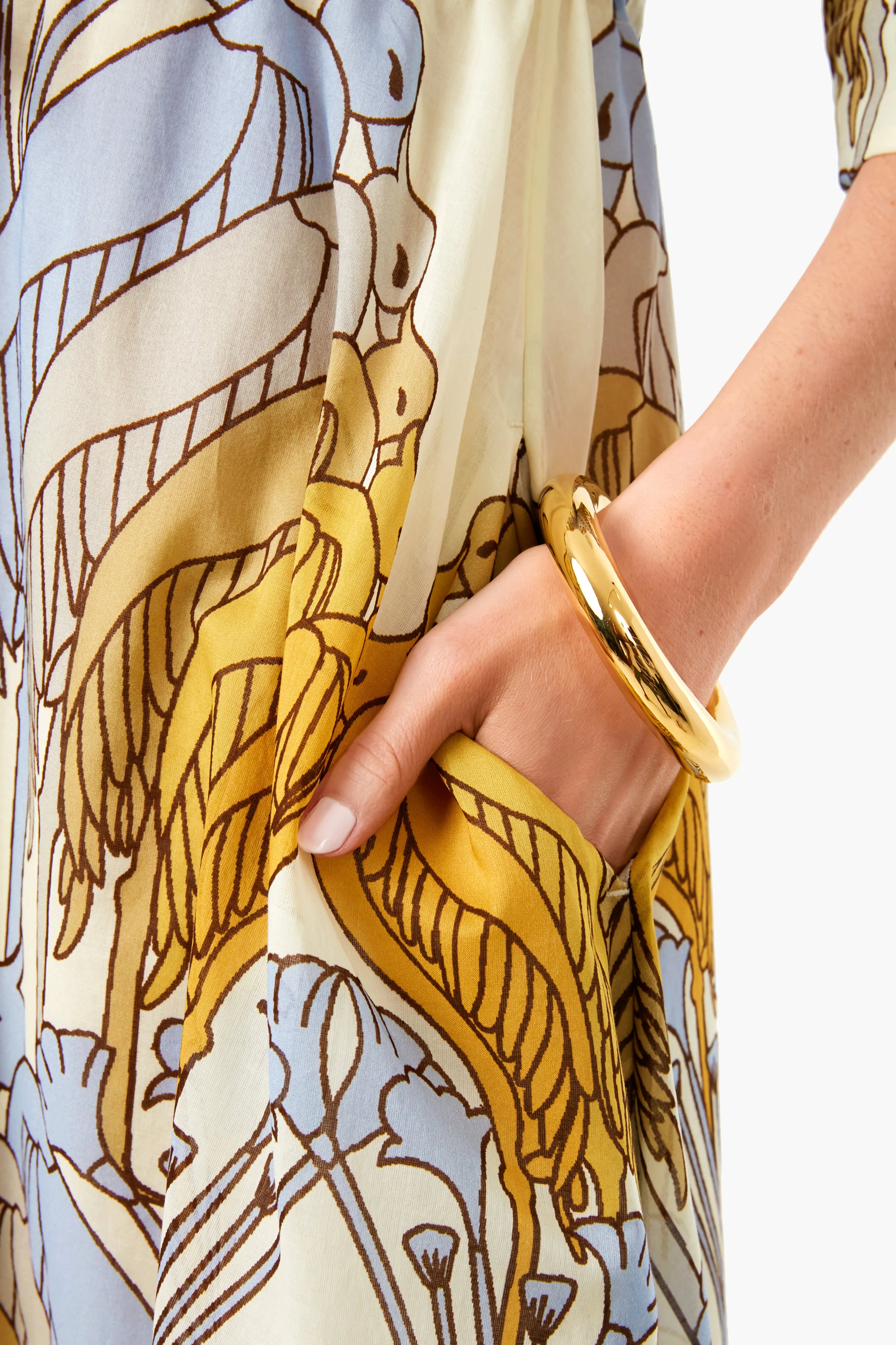 Sand Deco Crane Geo Printed Dress