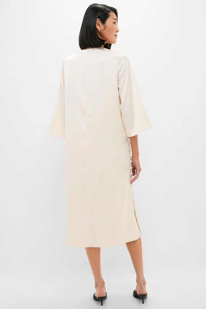 Winter White Side Button Jamie Dress