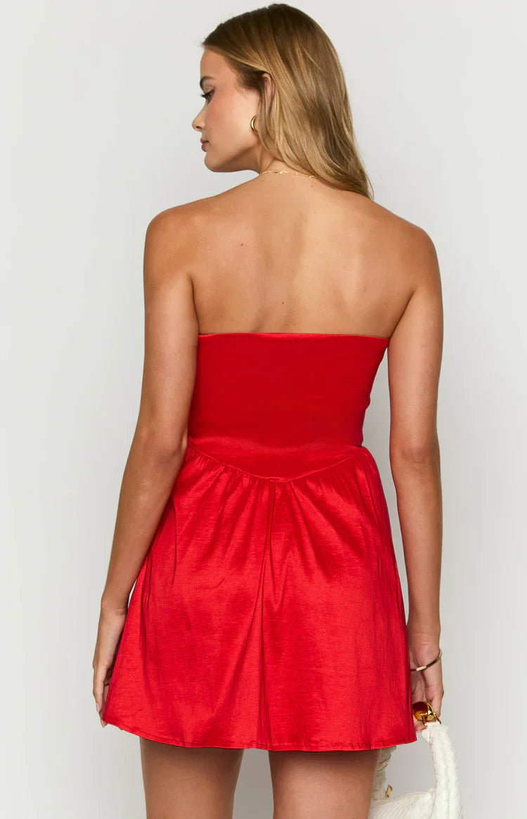 Jared Red Strapless Mini Dress