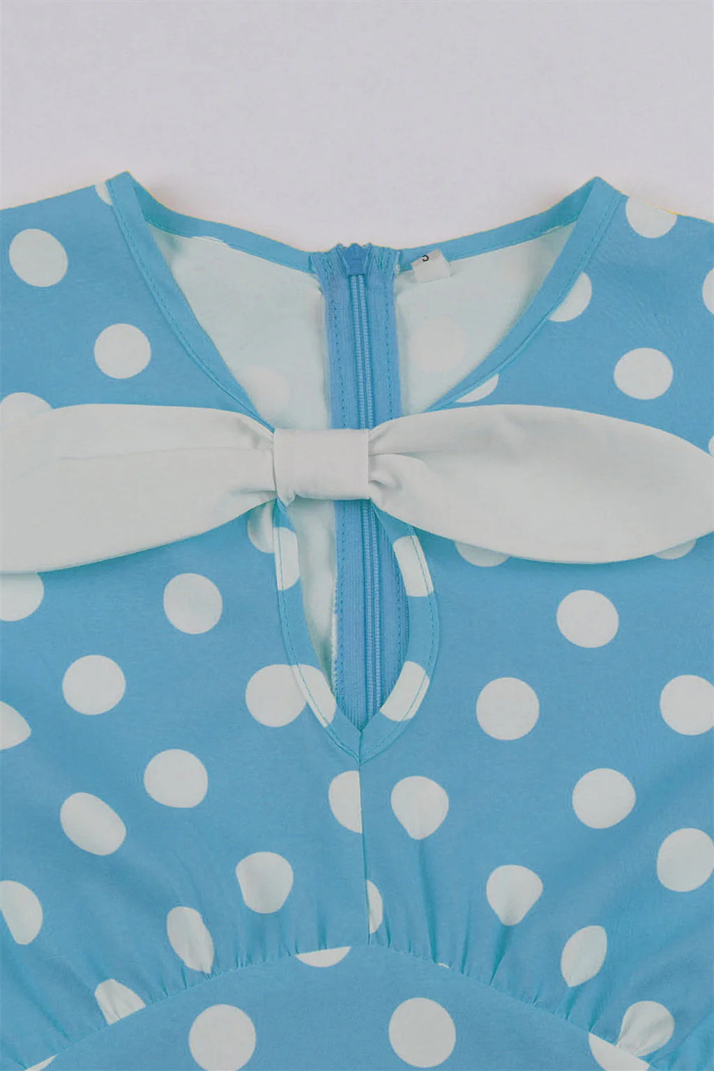 Yellow and White Polk Dots Bow Swing Dress