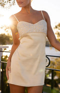 Fran Gold Sequin Contrast Party Mini Dress