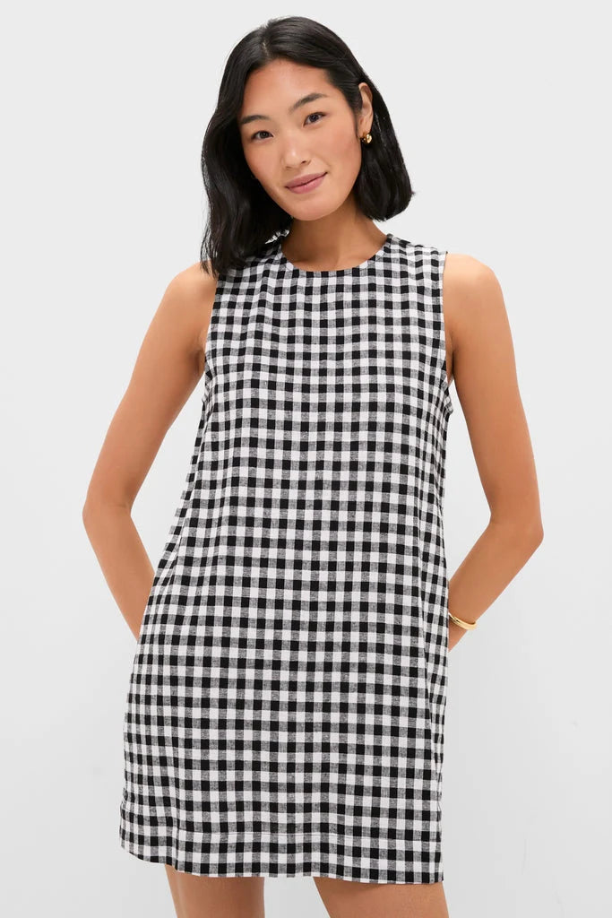 Black and White Gingham Mini Dress