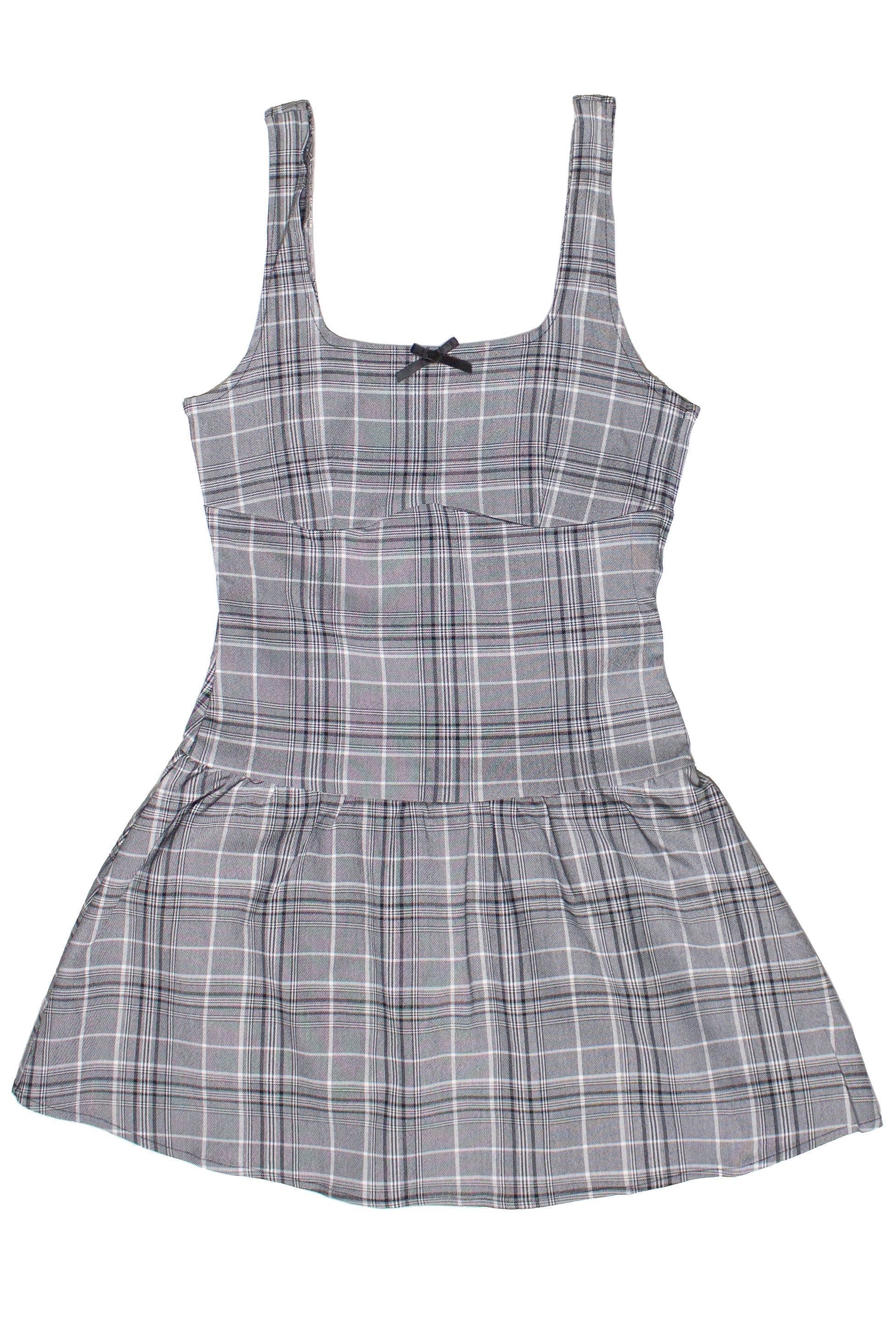 Drop Waist Plaid Mini Skort Dress