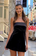 Camila Black Velvet Strapless Mini Dress