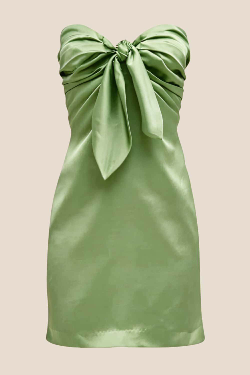 Strapless Orange Tie Front Short Dress