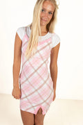 Two Piece Tee & Plaid Cami Dress